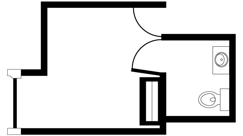 Floor plan for studio apartment