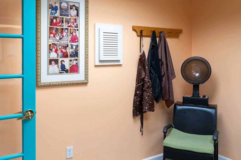 Sit down hair dryer in the salon at Superior Residences of Brandon